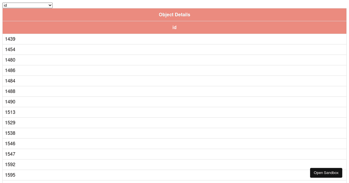 Table task (forked) - Codesandbox