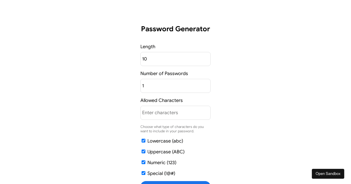 @smakss/password-generator - Codesandbox