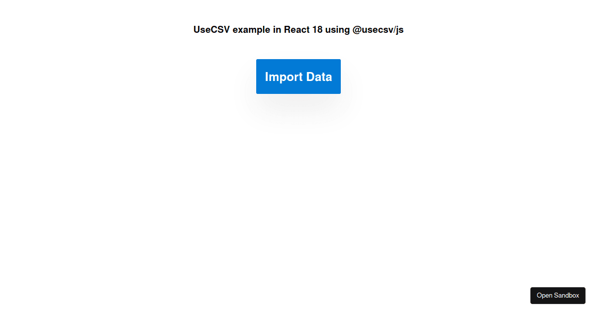 UseCSV in React 18 - Codesandbox