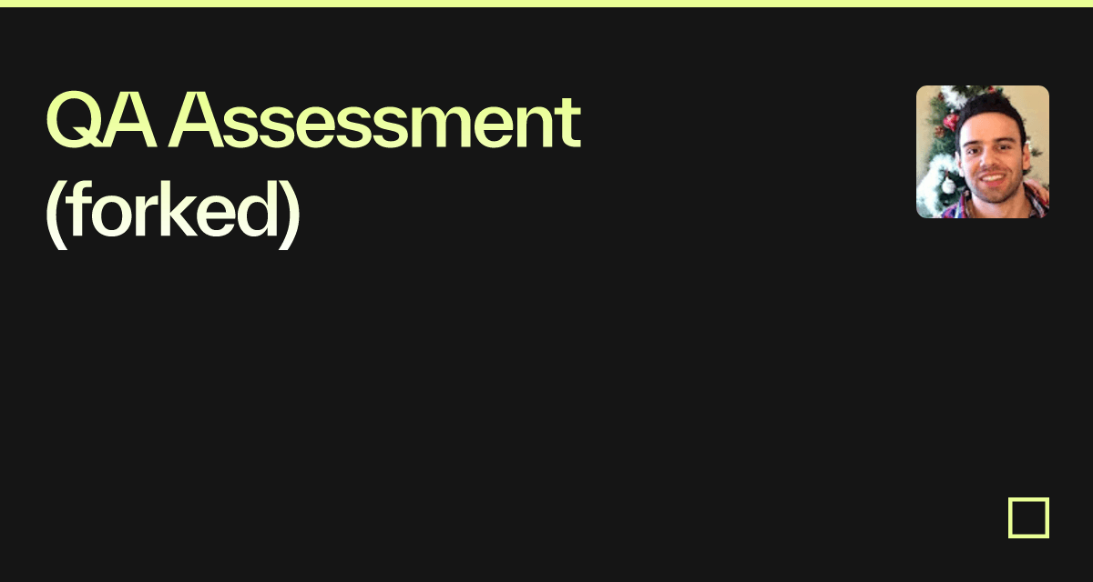 QA Assessment (forked) - Codesandbox