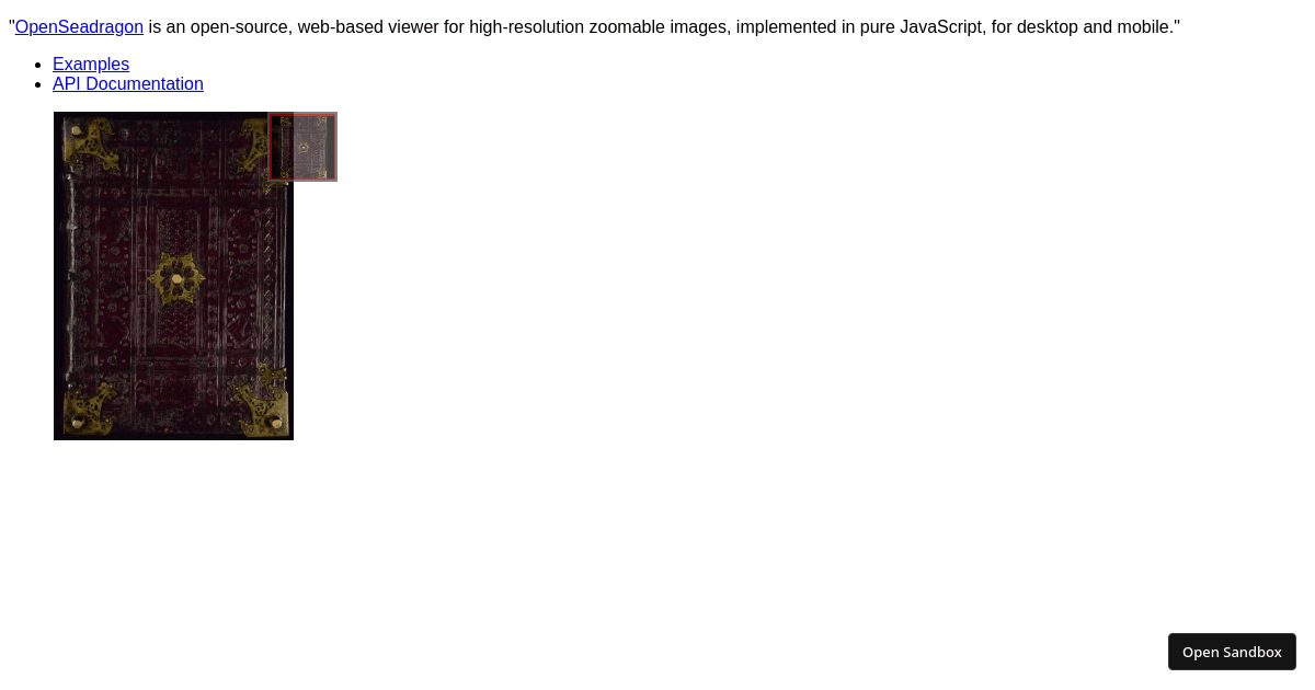 OpenSeadragon Navigator click event (forked) - Codesandbox