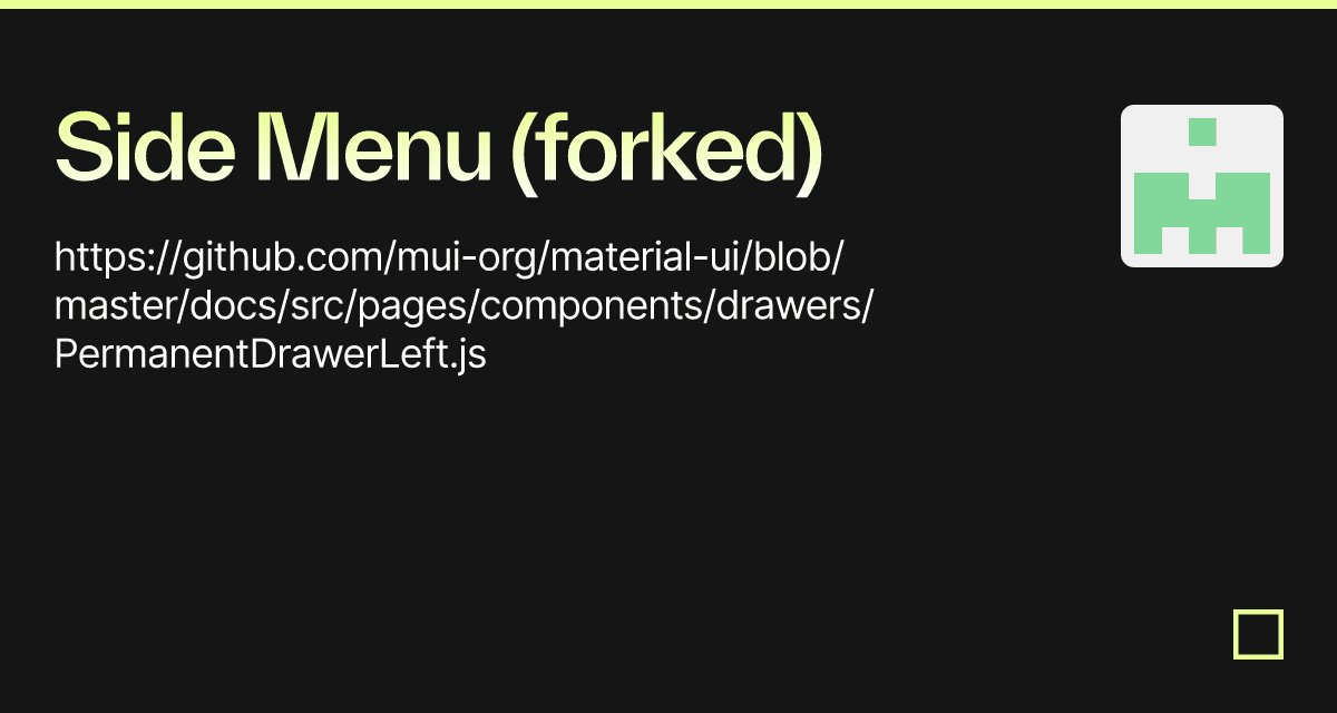 Side Menu (forked) - Codesandbox