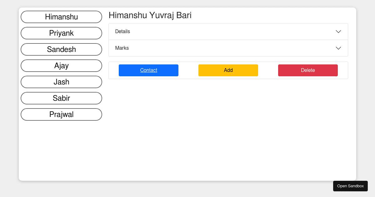 Student Details - Codesandbox