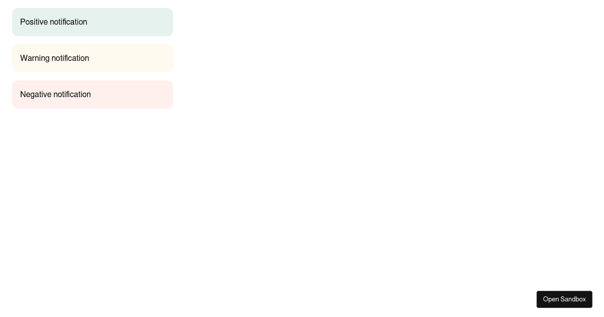 Base Web - Notification with all Available Kinds - Codesandbox