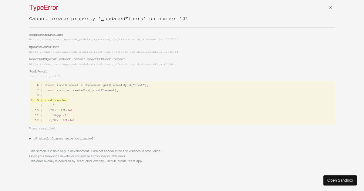 Issue Demo - Codesandbox