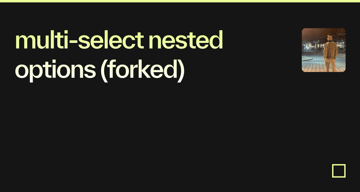multi-select nested options (forked) - Codesandbox