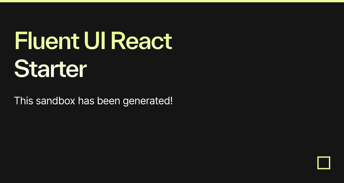 Fluent UI React Starter - Codesandbox