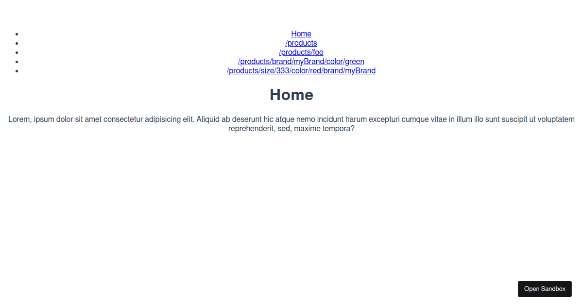 Passing custom params as component props - Codesandbox
