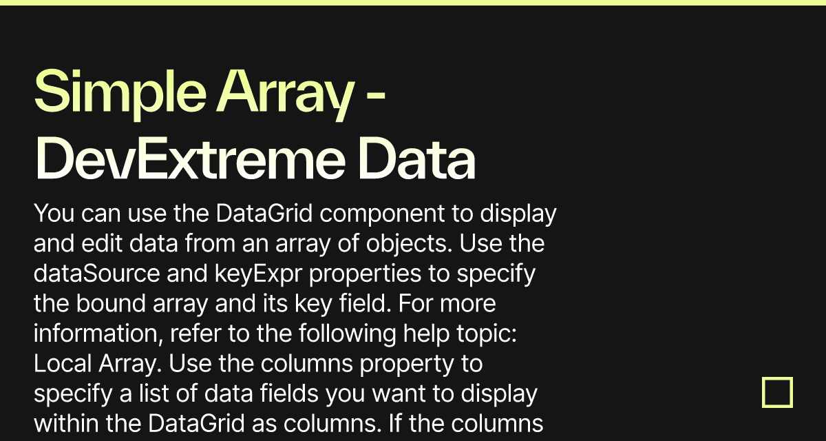 Simple Array - DevExtreme Data Grid - Codesandbox