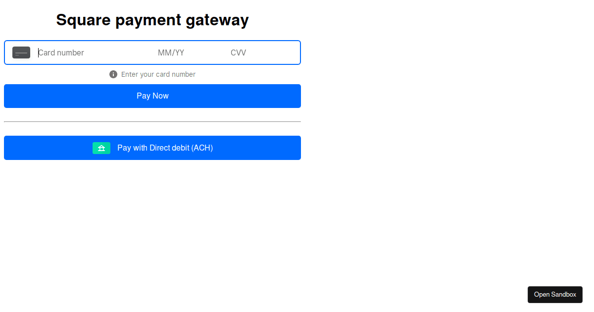 Square Payment Form - Codesandbox