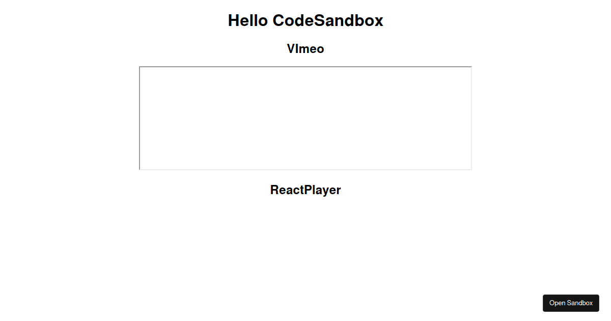 ReactPlayer sample (forked) - Codesandbox