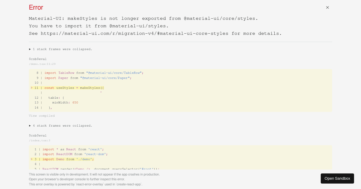 BasicTable Material Demo (forked) - Codesandbox