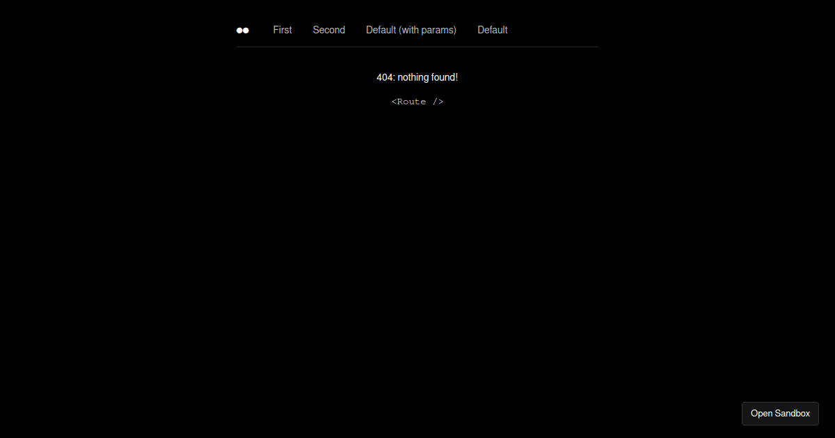Wouter Demo: default route - Codesandbox