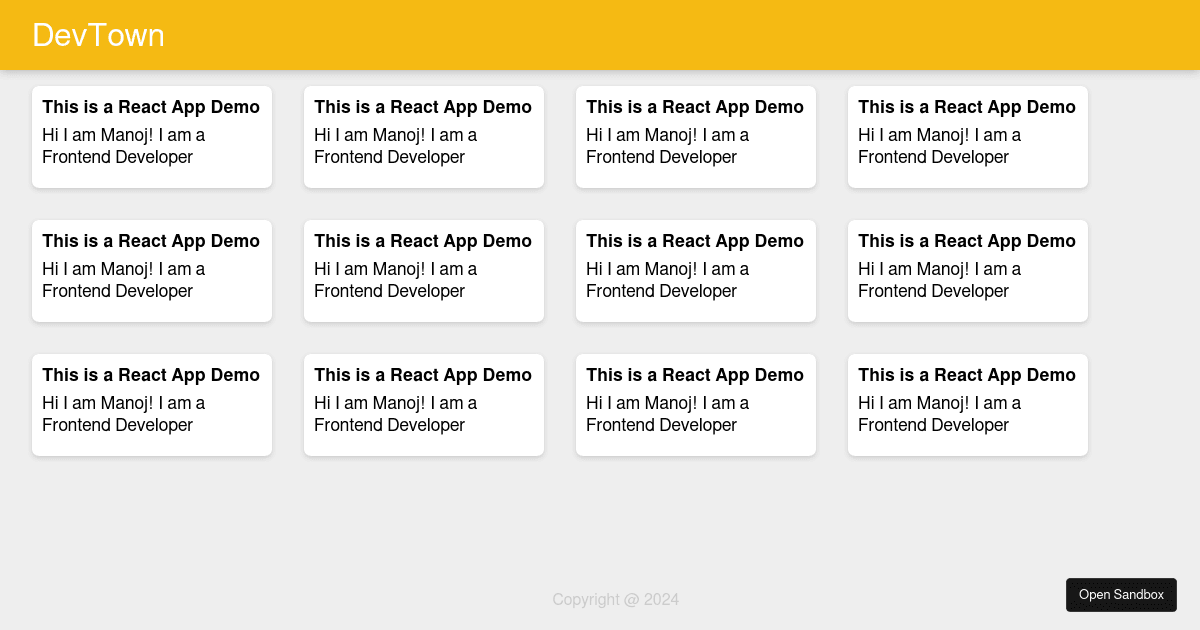 react - Codesandbox