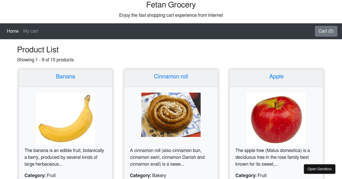 react-grocery-application (forked) - Codesandbox