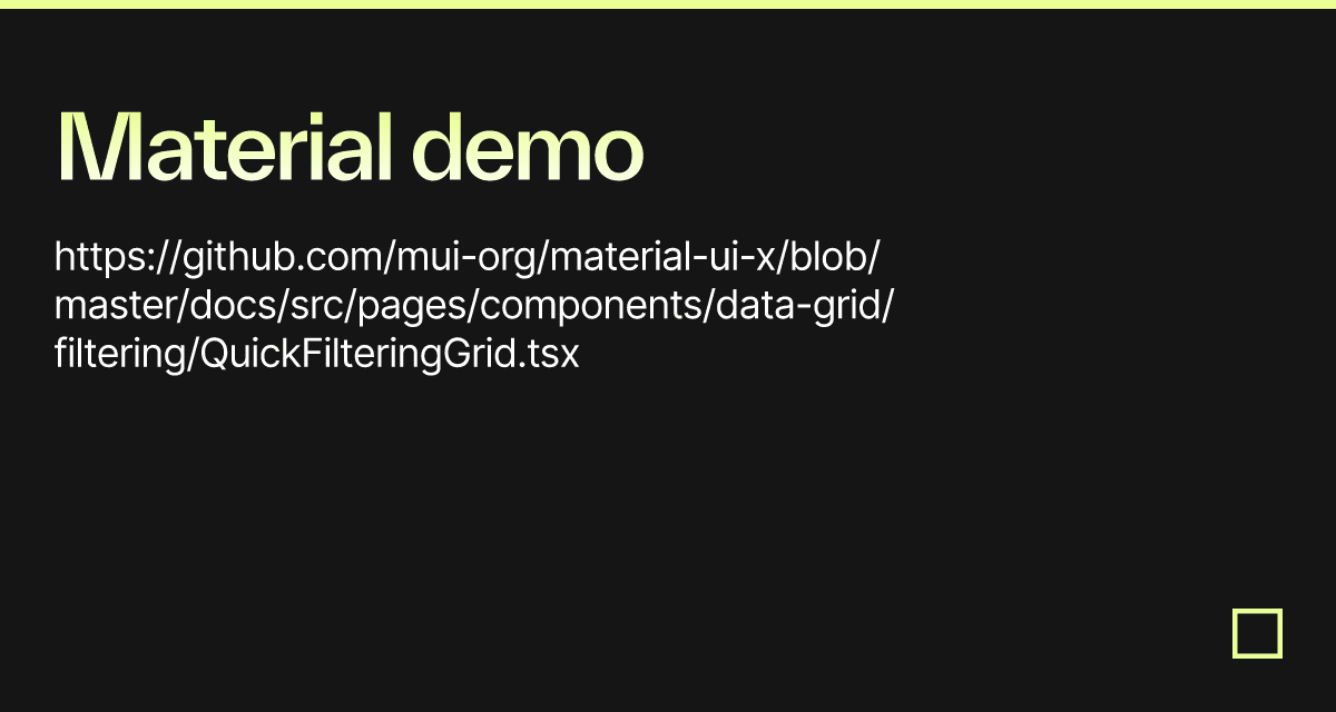 Material demo - Codesandbox
