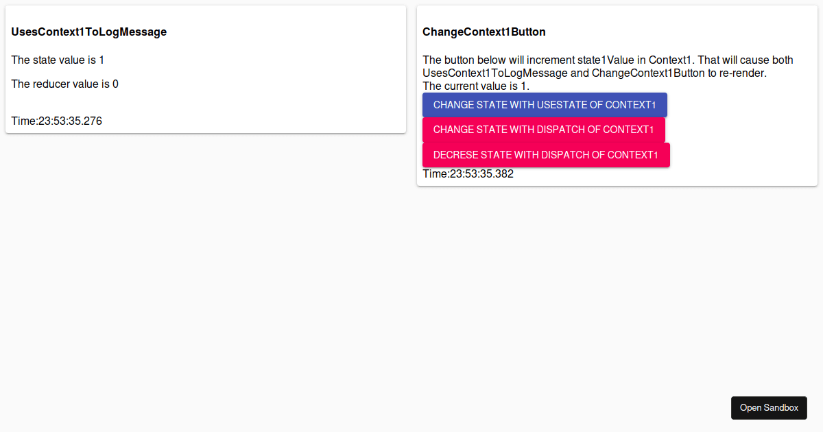 Context/Reducer Hooks Example - Codesandbox