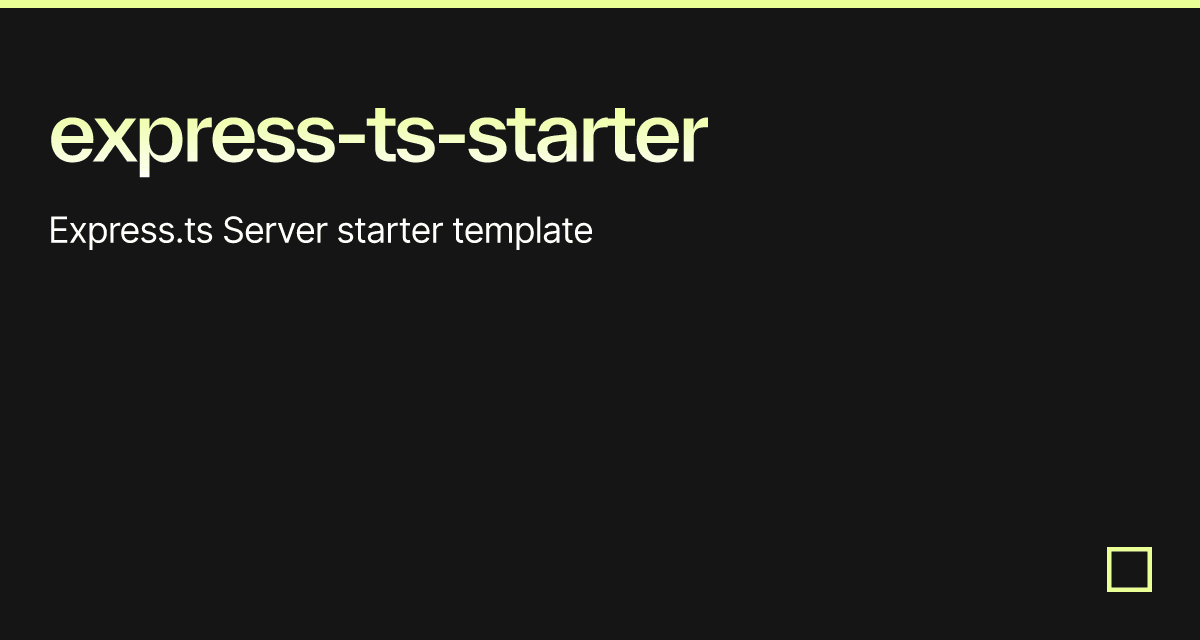 express-ts-starter - Codesandbox