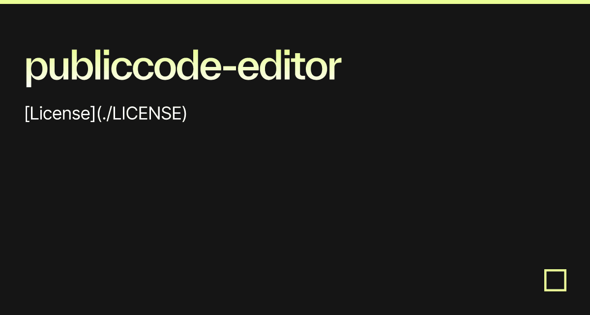 Publiccode editor codesandbox
