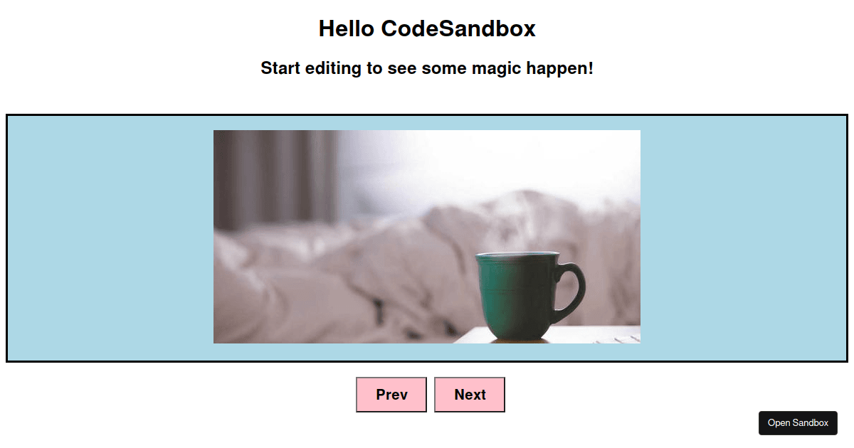 React Slideshow - Codesandbox