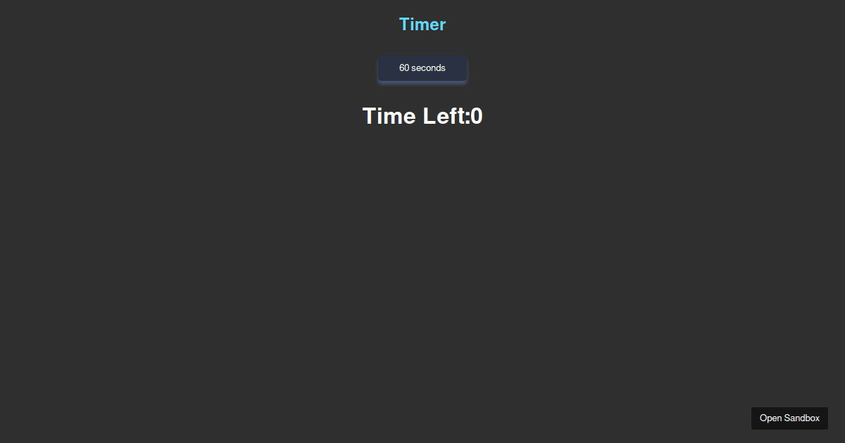 React Timer Codesandbox