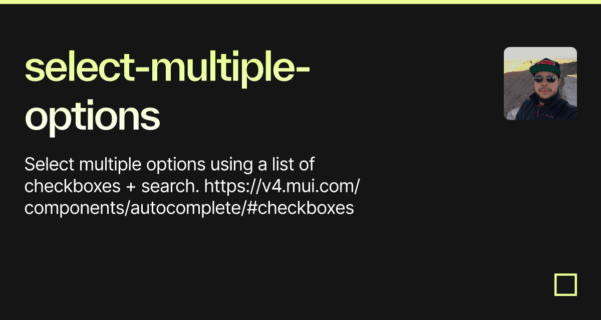 select-multiple-options - Codesandbox