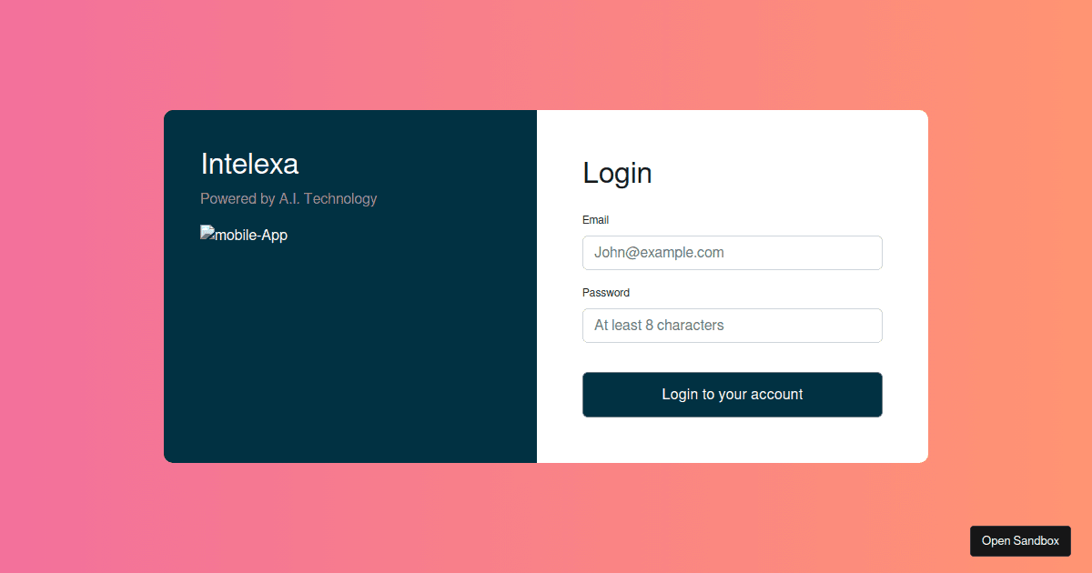 Fb login page - Codesandbox