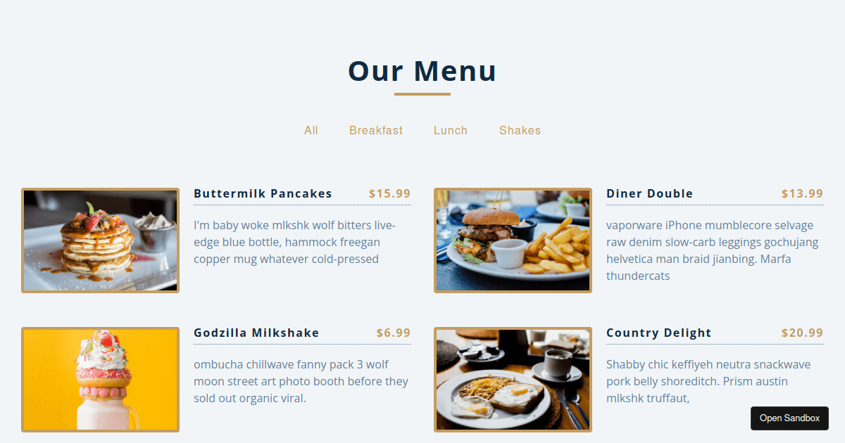 food-menu-card-project - Codesandbox