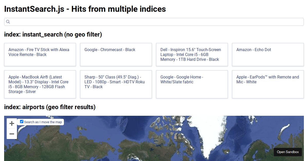 Multi index search with a map (exclude some results from geo filter ...