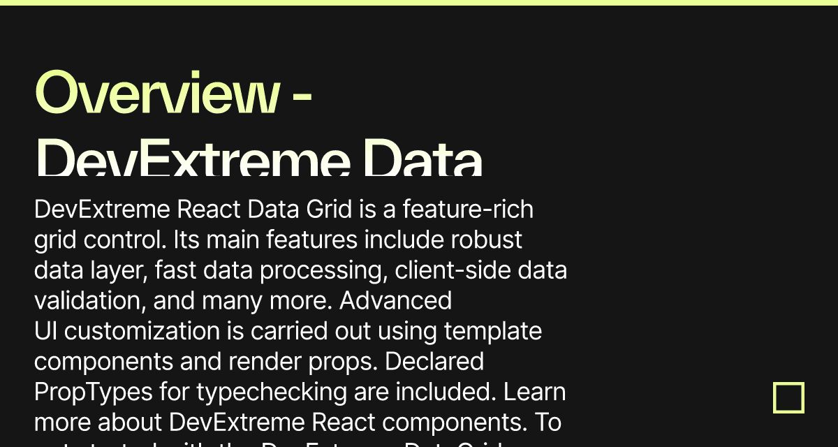 Overview - DevExtreme Data Grid - Codesandbox