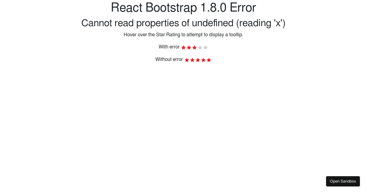 react-bootstrap@2.8.0 Error - Codesandbox