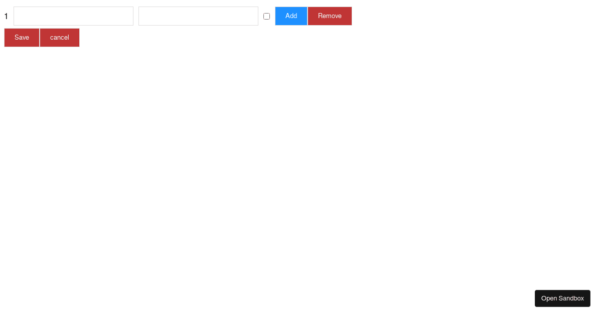 Add/remove items - Codesandbox