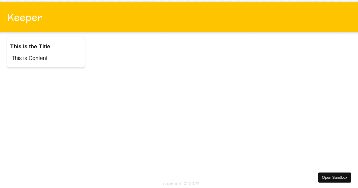 keeper app - Codesandbox