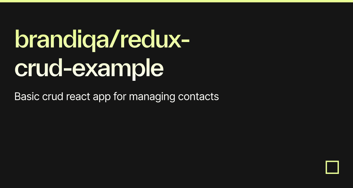 Redux Crud Example