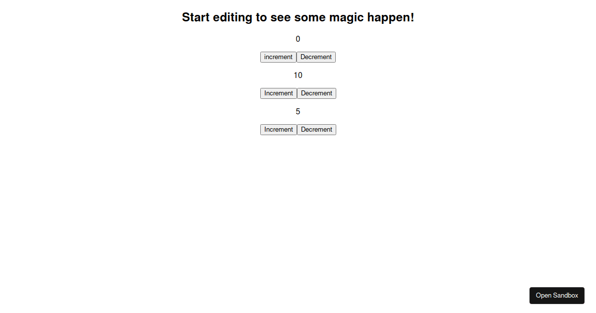 counterusing custom hook - Codesandbox