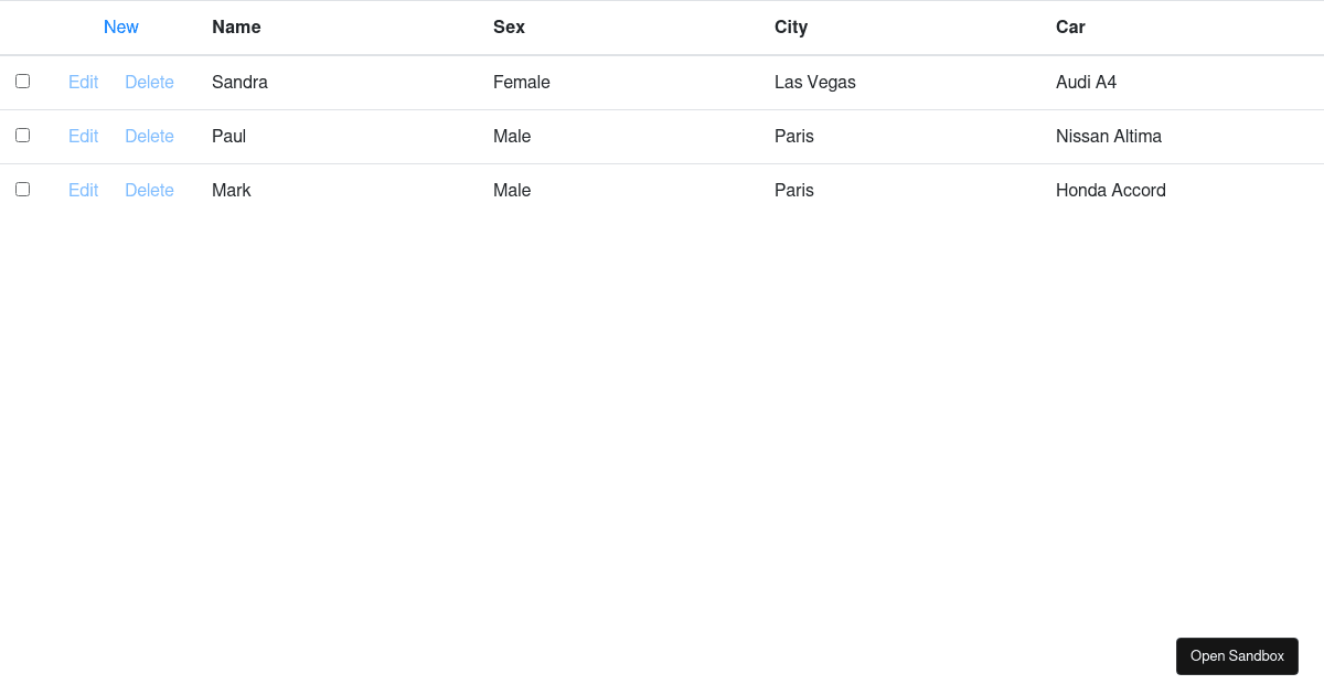 DevExtreme React Grid for Bootstrap4 - Codesandbox