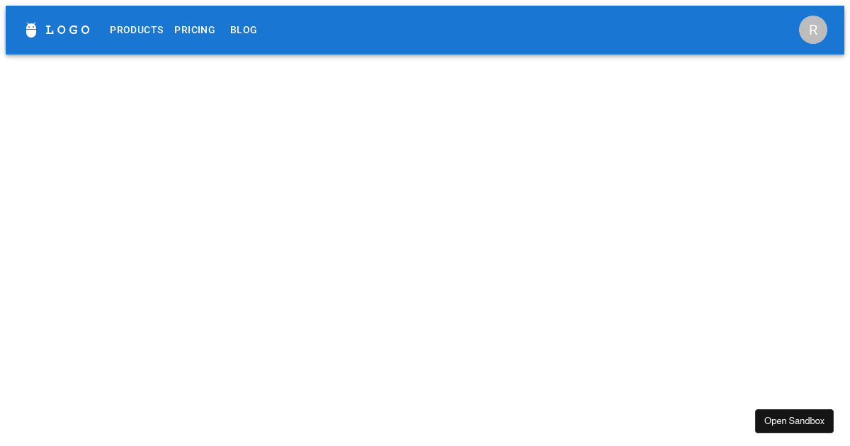 ResponsiveAppBar demo — Material UI (forked) - Codesandbox