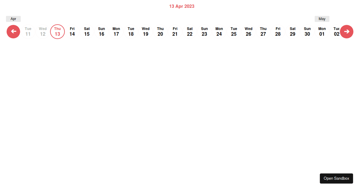 DateStrip Test1 - Codesandbox