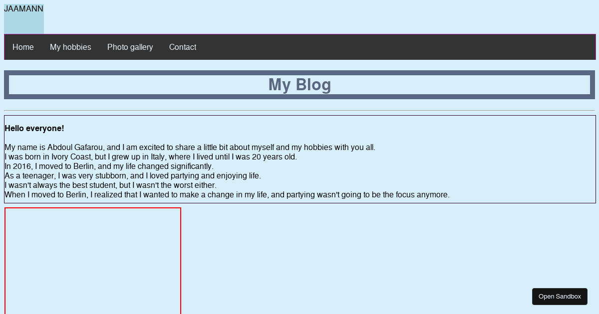 Lesson 4: HTML Blog (forked) - Codesandbox
