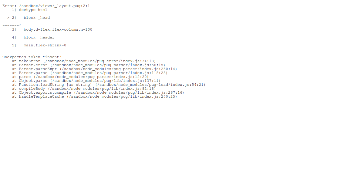 node-express-pug-bootstrap-sass - Codesandbox