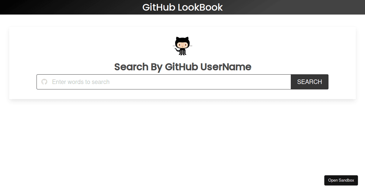 githublookbook Codesandbox