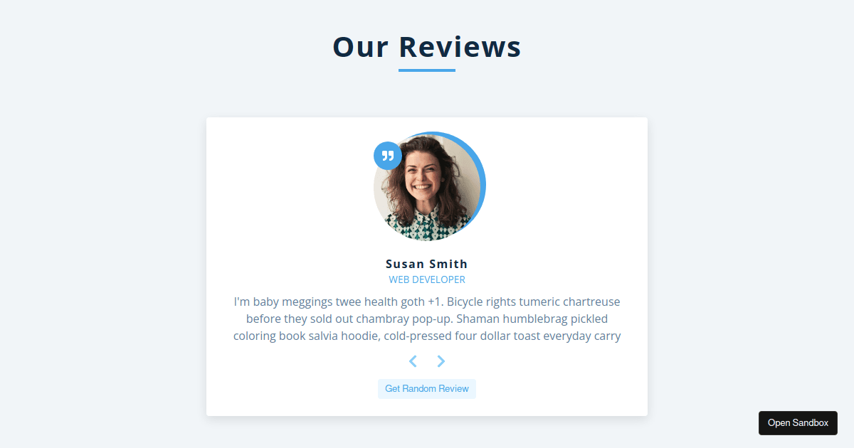 Review Card React Codesandbox 440