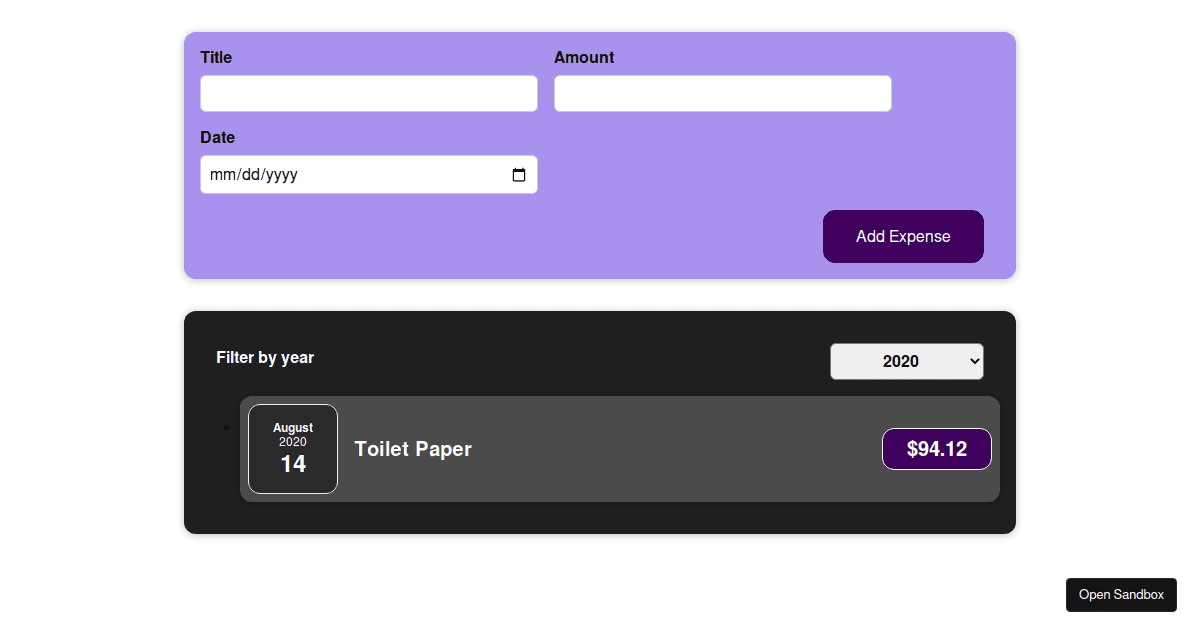 expensetracker - Codesandbox