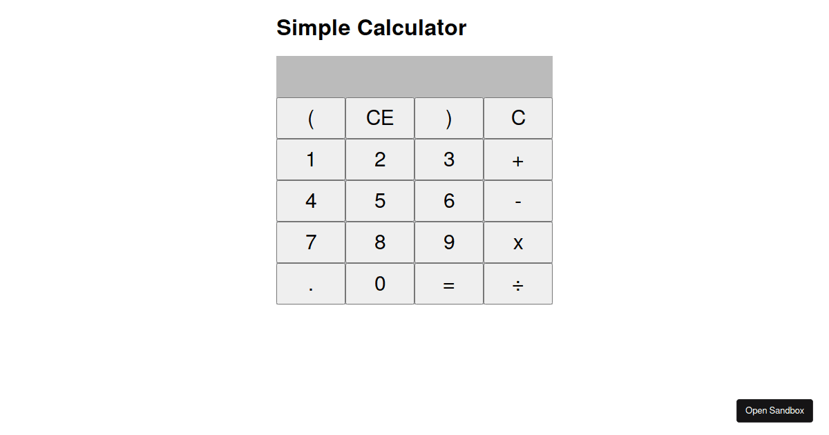 Simple online calculator using HTML and Javascript