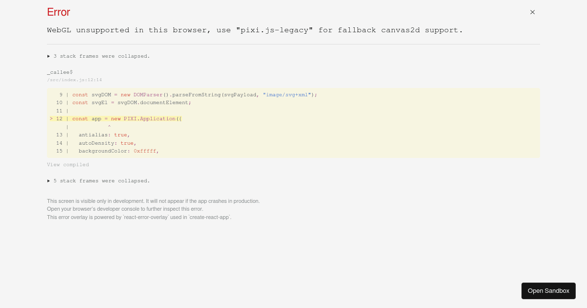 Essential's SVG library stress-test (forked) - Codesandbox