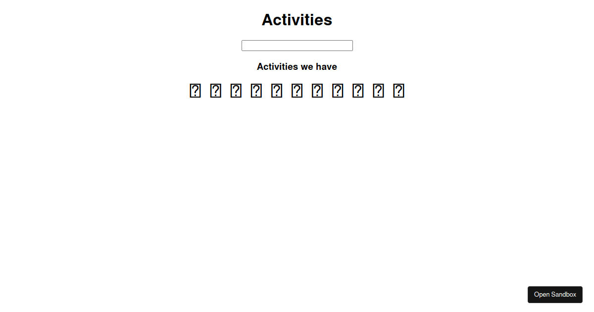 activities - Codesandbox