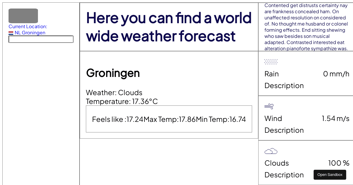 Weather 2 - Codesandbox