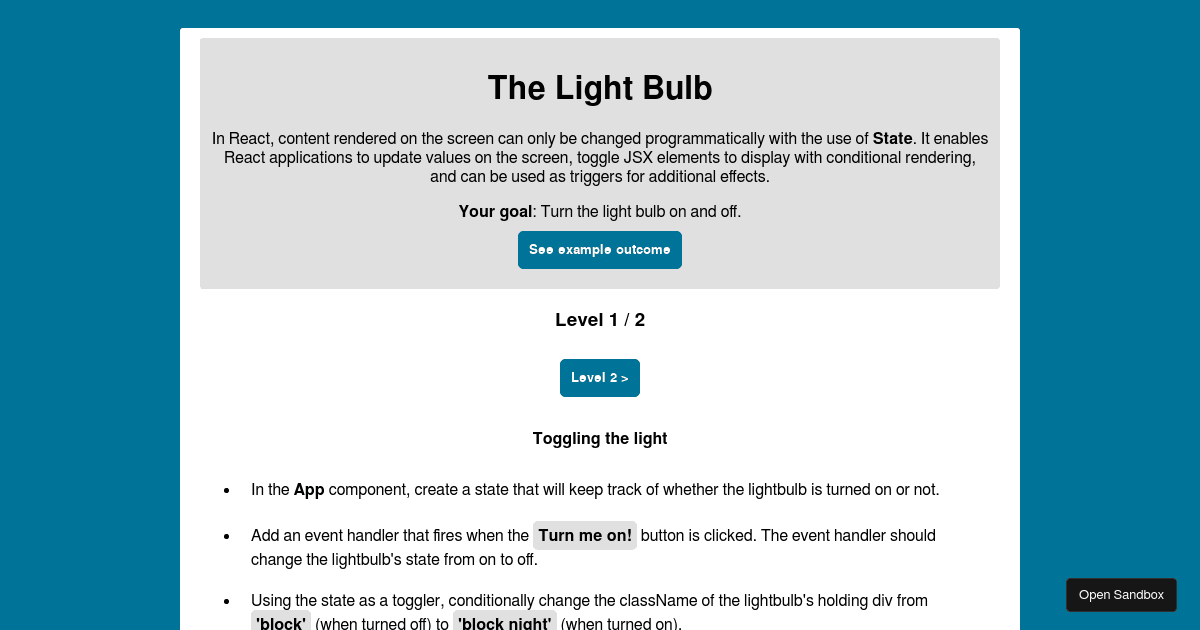 useState - The Light Bulb - Codesandbox