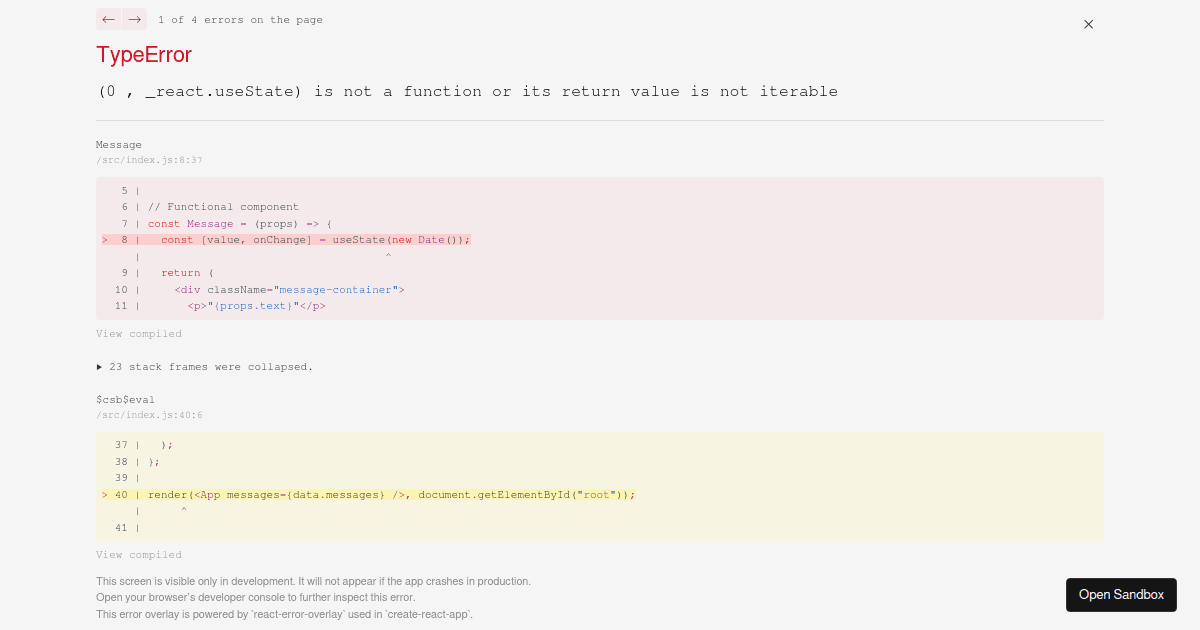 React Functional Component (forked) - Codesandbox