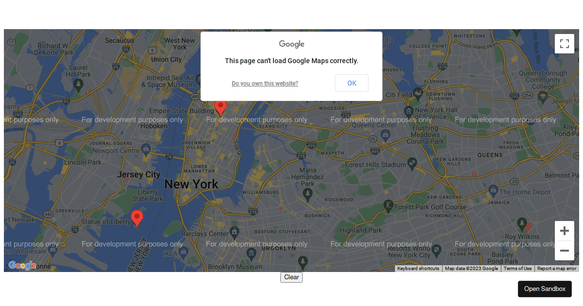 Google Maps 2 - Codesandbox